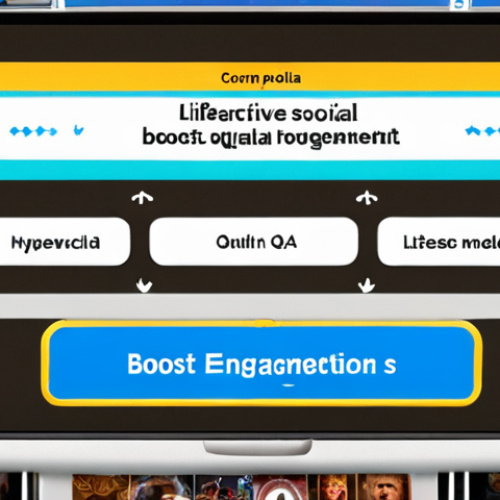 Home 6 ** A vibrant social media feed showcasing interactive content like polls, contests, and live Q&A sessions. Focus on eye-catching visuals and user-generated content. Text overlay: "Boost Engagement: Interactive Social Media."
**